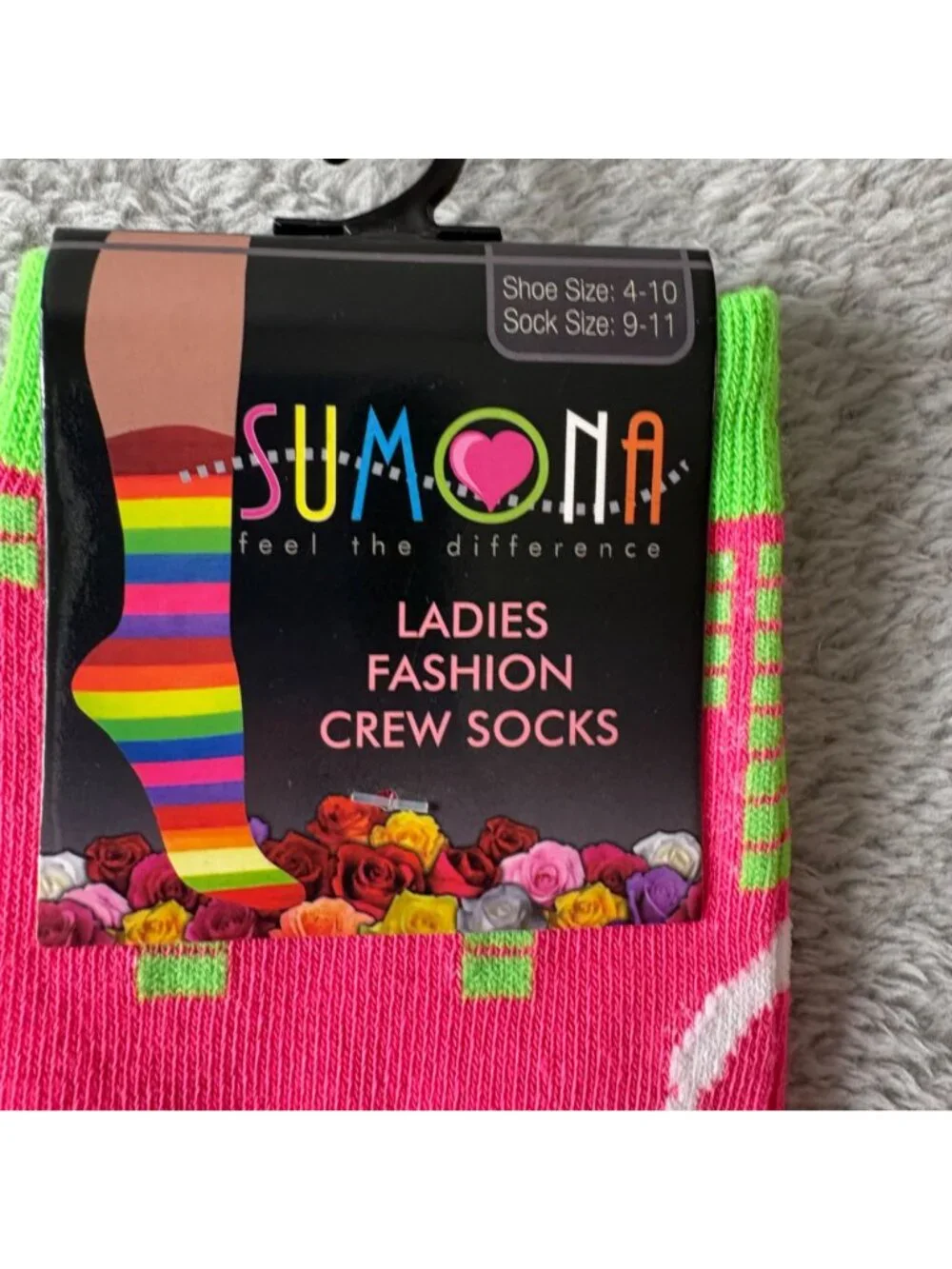 Sumona Ladies Crew Socks Lot of 2 Music Themed New Shoe Size 4-10